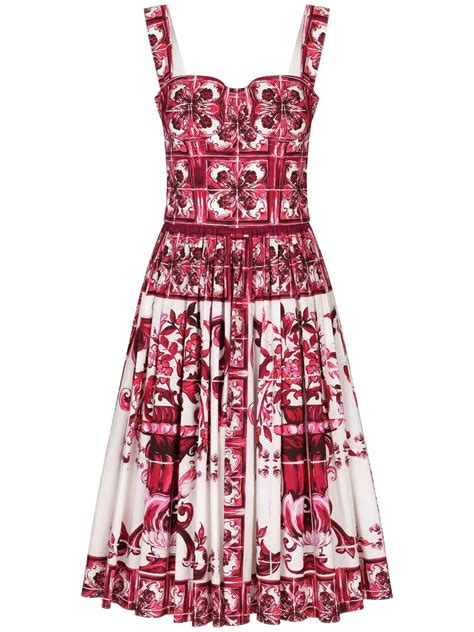 dolce gabbana majolica dress|majolica print midi dress.